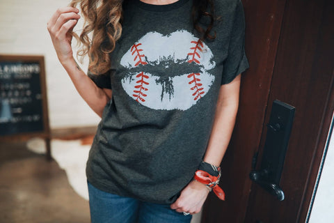 Baseball Lips | Game Day T-Shirt | Ruby’s Rubbish®