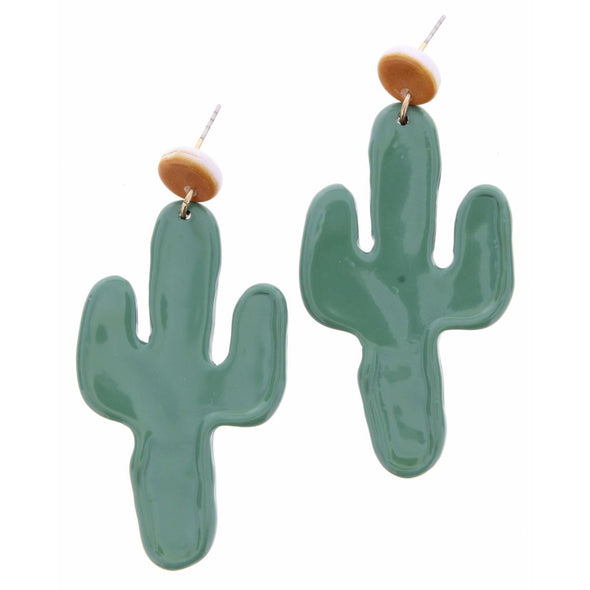 Sunset Cactus | Dangle Earrings | Rubies + Lace