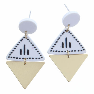 Black Accent Triangle | Dangle Earrings | Rubies + Lace