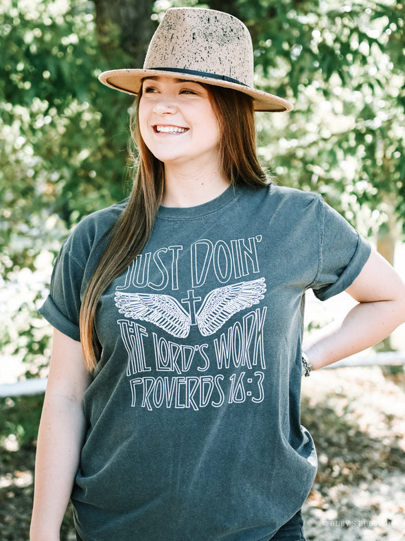 Just Doin' the Lord's Work | Christian Comfort Colors T-Shirt | Ruby’s Rubbish®