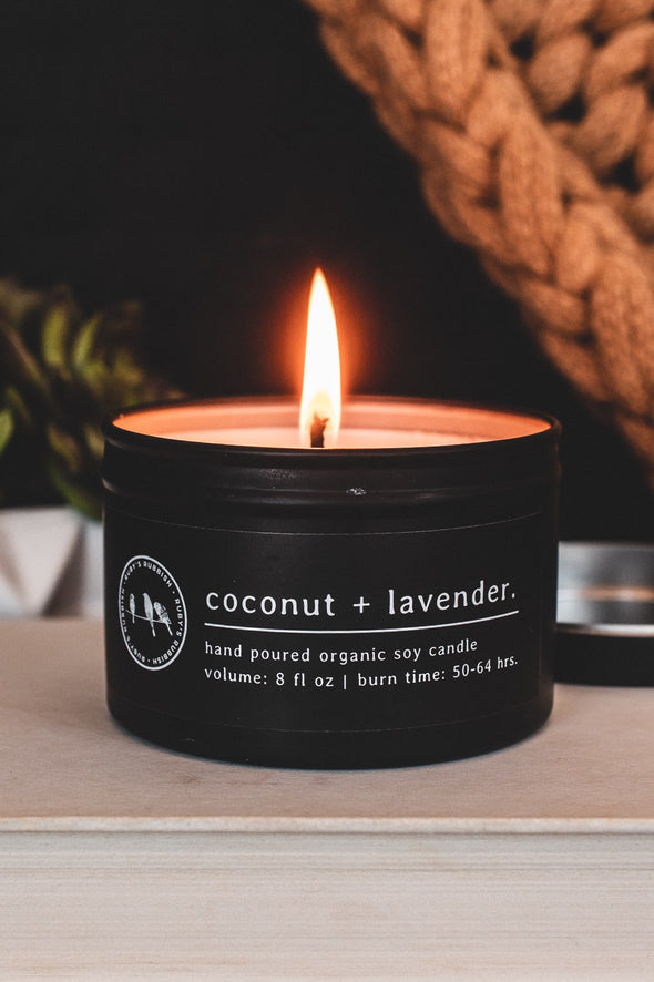 Coconut + Lavender | Matte Black Candle | Ruby’s Rubbish®