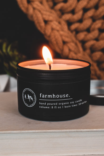 Farmhouse  | Matte Black Candle | Ruby’s Rubbish®