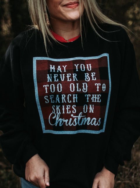 Search the Skies on Christmas | Seasonal Sweatshirt | Ruby’s Rubbish®