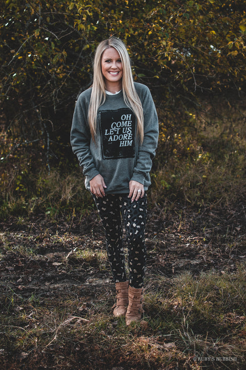 Oh Come Let Us Adore Him | Seasonal Sweatshirt | Ruby’s Rubbish®