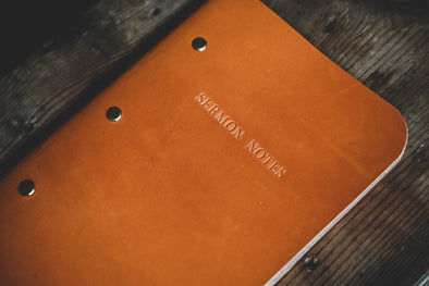 Sermon Notes | Genuine Camel Leather Journal | Ruby's Rubbish