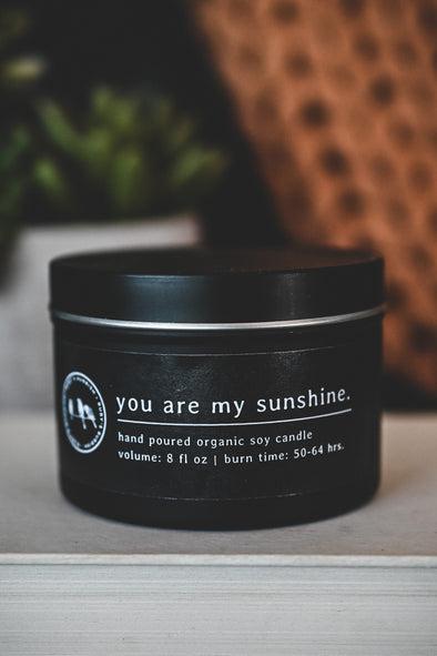 You Are My Sunshine | Matte Black Candle | Ruby’s Rubbish®