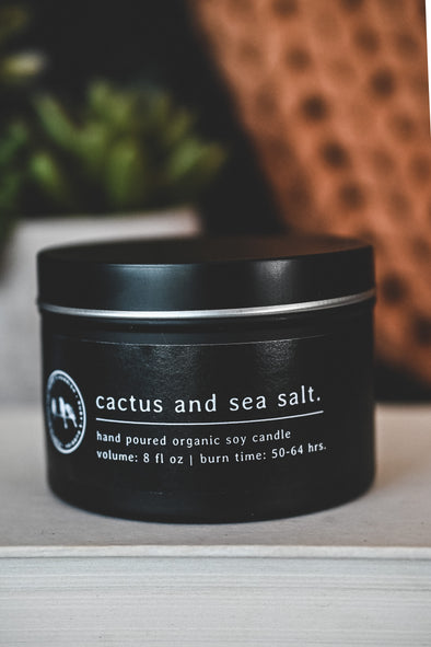 Cactus and Sea Salt | Matte Black Candle | Ruby’s Rubbish®