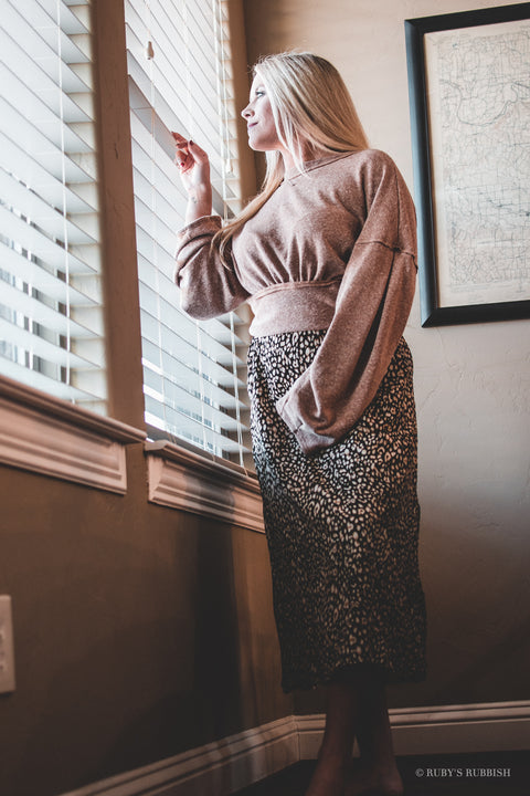 Rubies + Lace | Animal Print | A-Line Midi Skirt