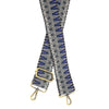Embroidered Navy & Grey | Guitar Purse Strap | Rubies & Lace