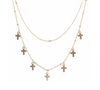 Double Stranded Gold | Cross Necklace | Rubies & Lace