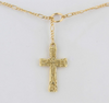 Textured Cross |  Gold Charm Necklace | Rubies & Lace