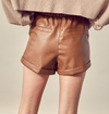 Rubies + Lace | Folded Leather | Dark Beige Shorts