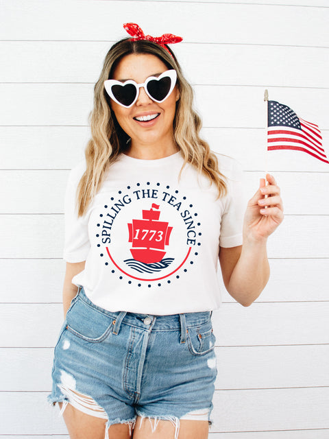 Spilling Tea Since 1773 | Americana T-Shirt | Ruby’s Rubbish®