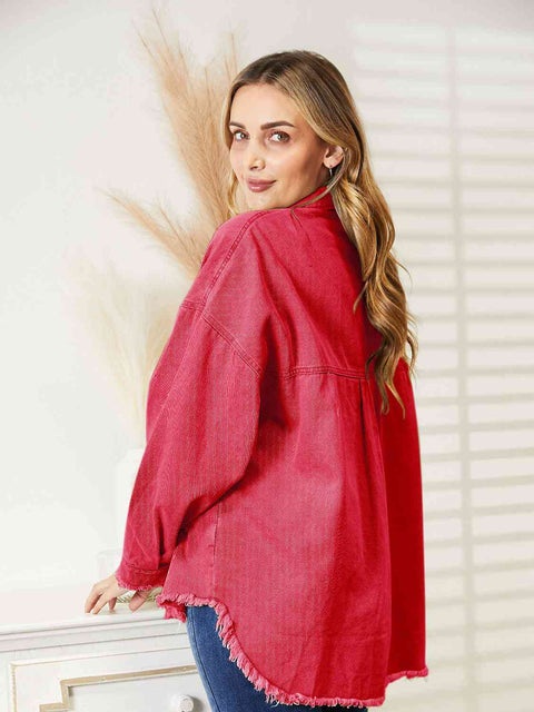 Distressed Raw Hem | Denim Jacket | Rubies + Lace