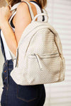 Woven in Beige | Leather Backpack | Rubies + Lace