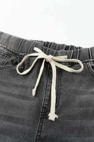 Drawstring Distressed Jeans | Multiple Color Options | Rubies + Lace