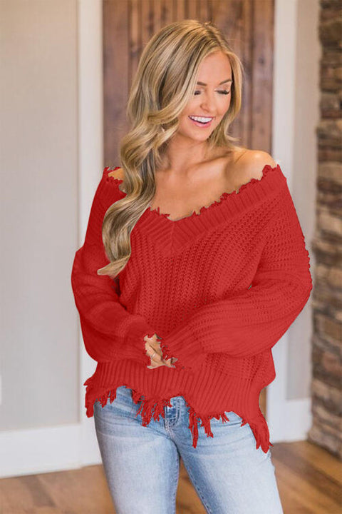 Frayed Hem Sweater | Multiple Color Options | Rubies + Lace