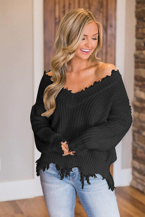 Frayed Hem Sweater | Multiple Color Options | Rubies + Lace