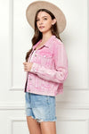 Veveret Pink | Cropped Denim Jacket | Rubies + Lace