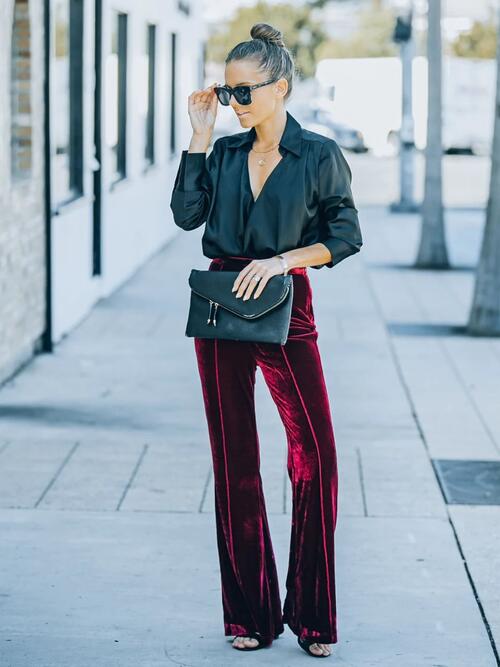 NEW IN - Wide Leg Flares in your favourite velvet colours!