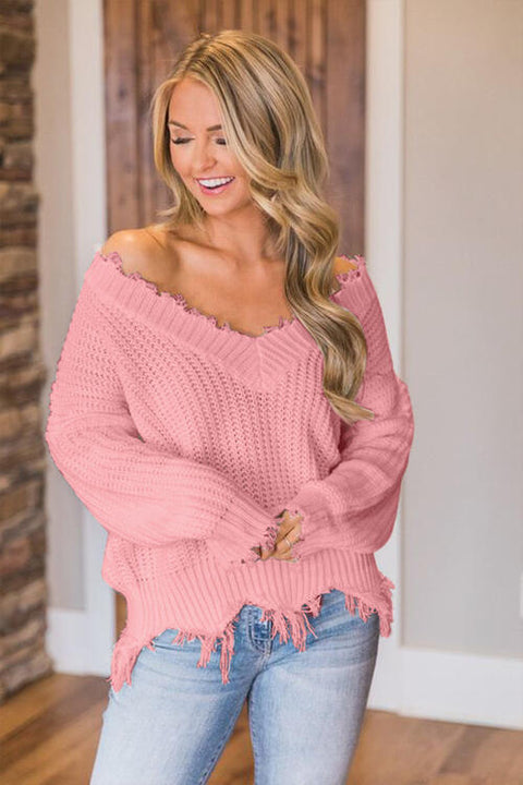 Frayed Hem Sweater | Multiple Color Options | Rubies + Lace