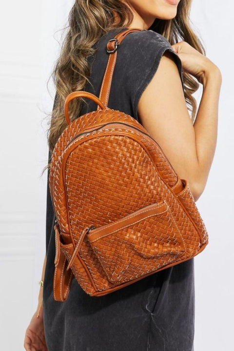 Woven Backpack | Faux Leather | Rubies + Lace