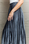 Clouded Blue | Pleated Flowy Midi Skirt | Rubies + Lace