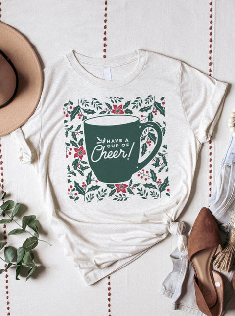 Have A Cup of Cheer Holly | Seasonal T-Shirt | Ruby’s Rubbish®