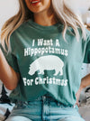 I Want a Hippopotamus for Christmas | Seasonal Comfort Colors T-Shirt | Ruby’s Rubbish®