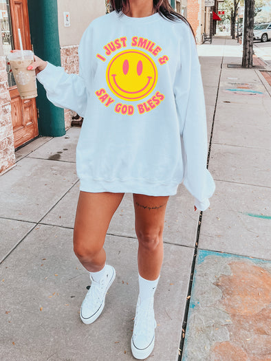 I Just Smile & Say God Bless | Southern Sweatshirt | Ruby’s Rubbish®