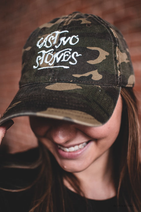 Cast No Stones | Camo Vintage Hat | Ruby’s Rubbish®