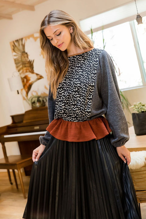 Sweaters With Ruffle Bottom Rubies + Lace | Animal Print Knit | Ruffle Bottom Sweater – Ruby's Rubbish®