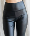 Black Leather | High-Waisted Leggings | Rubies & Lace