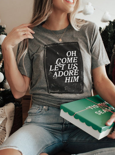 Oh Come Let Us Adore Him, Christian T-Shirt